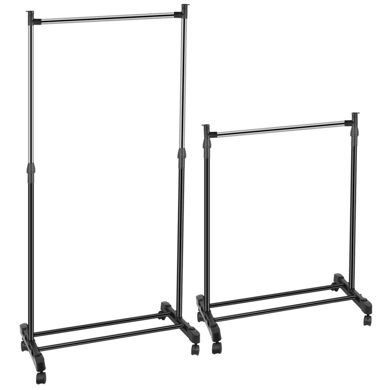 33Lbs Garment Racks 3.12Ft-4.80Ft Height Adjustable Clothes Stand Foldable Clothes Hanger With Wheels